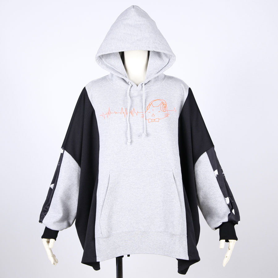 MINT NeKO Patchwork Wide Hoodie / A