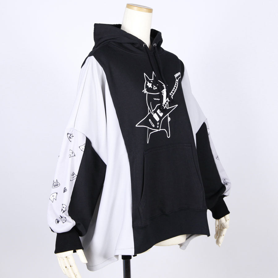 MINT NeKO Patchwork Wide Hoodie / B