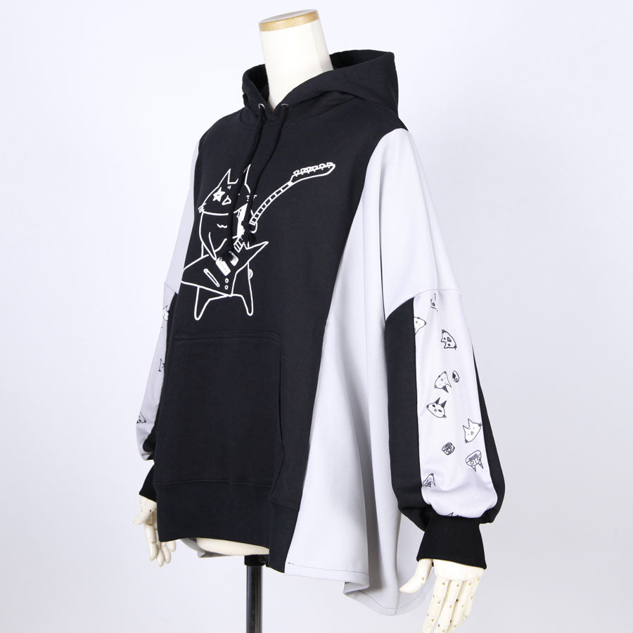 MINT NeKO Patchwork Wide Hoodie / B