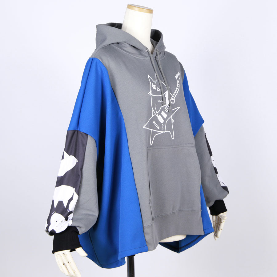 MINT NeKO Patchwork Wide Hoodie / C