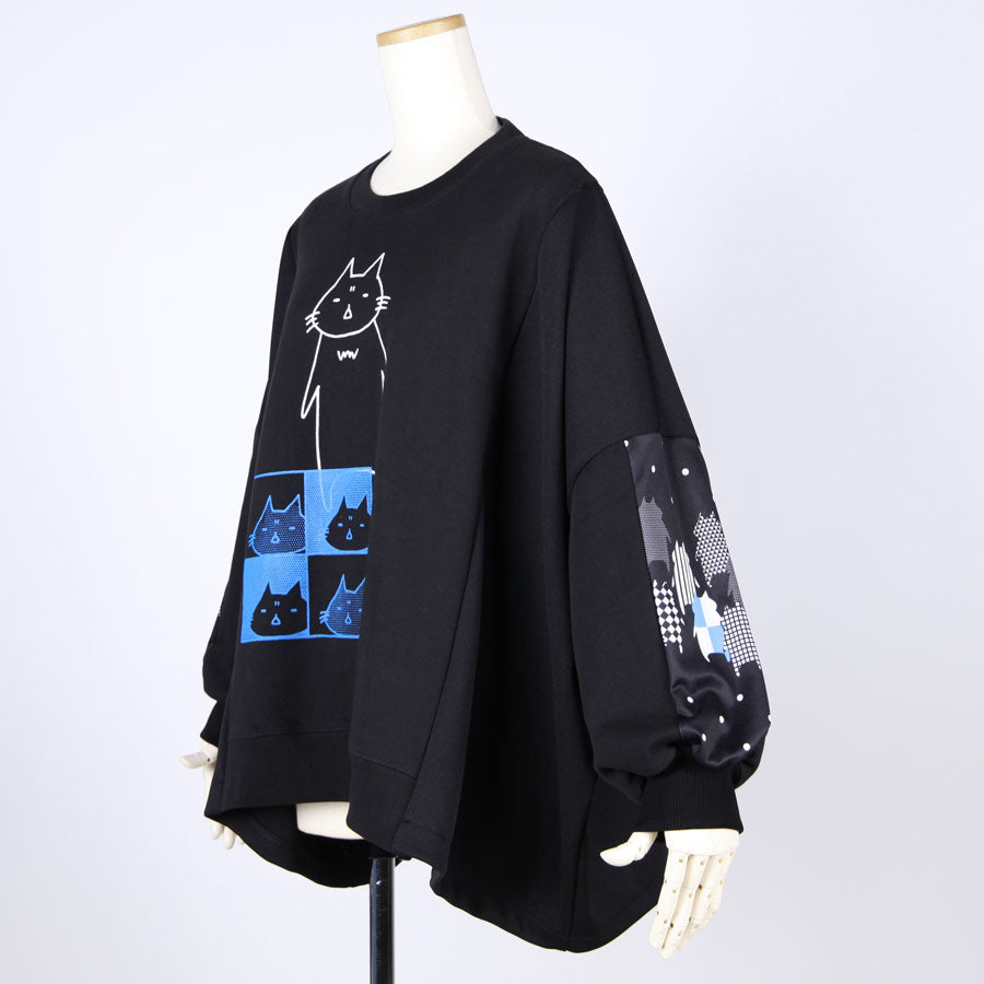 MINT NeKO Patchwork Wide Sweatshirt / A