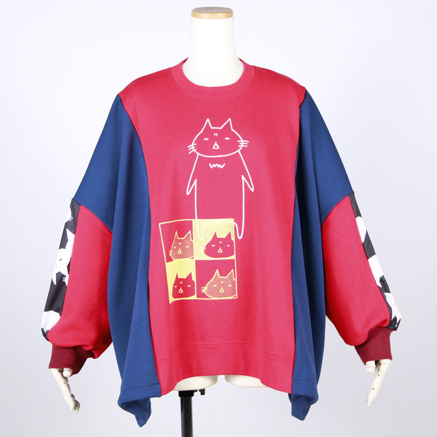 MINT NeKO Patchwork Wide Sweatshirt / C