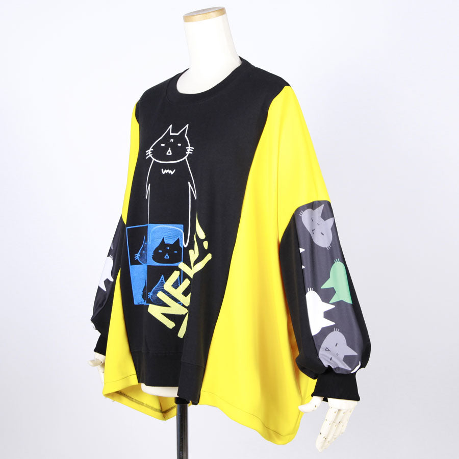 MINT NeKO Patchwork Wide Sweatshirt / B