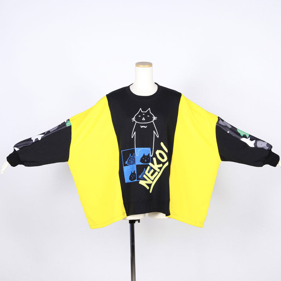 MINT NeKO Patchwork Wide Sweatshirt / B
