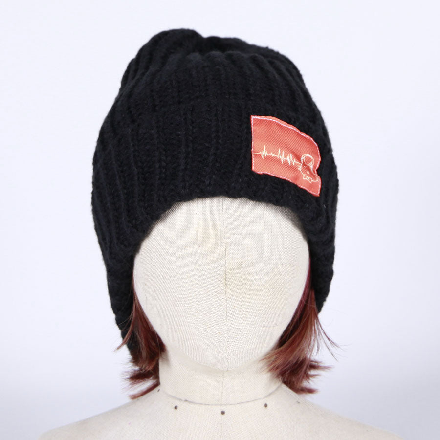 MINT NeKO ヘッドホンパッチニットキャップ BK-ORG