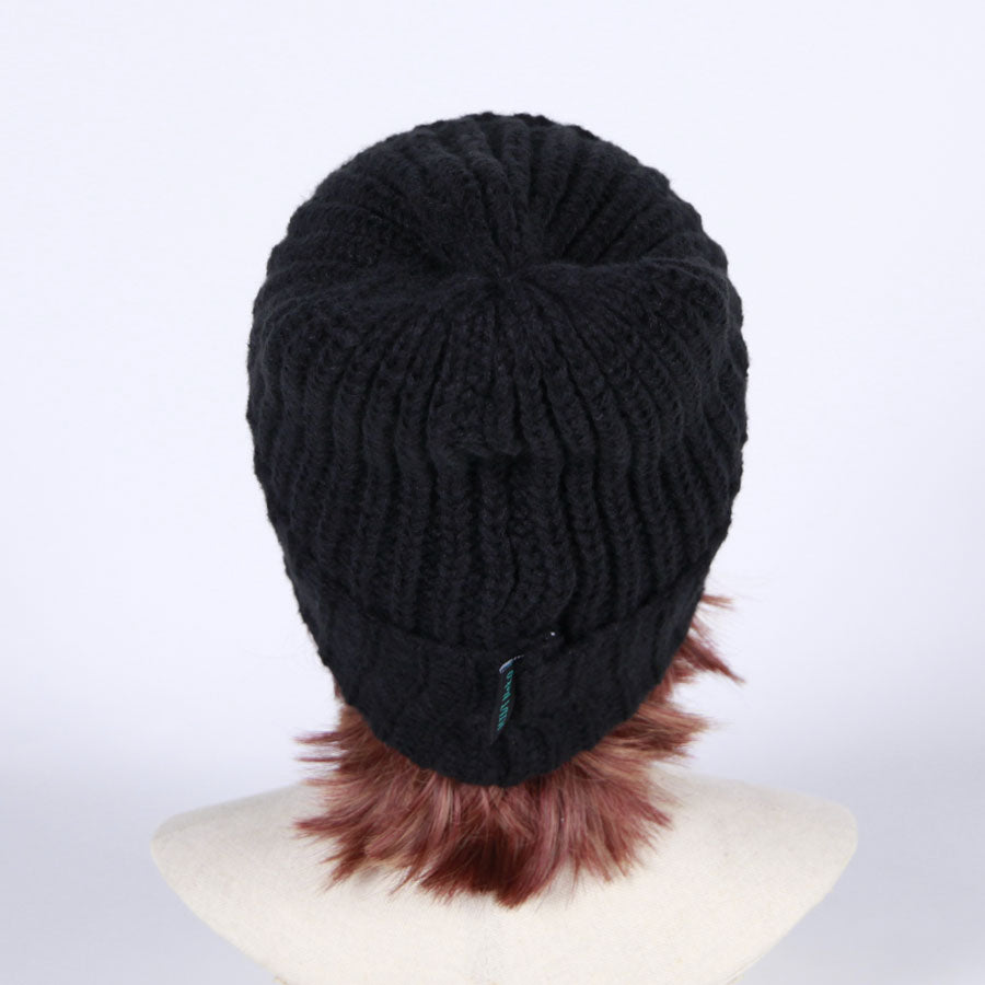 MINT NeKO ヘッドホンパッチニットキャップ BK-PK