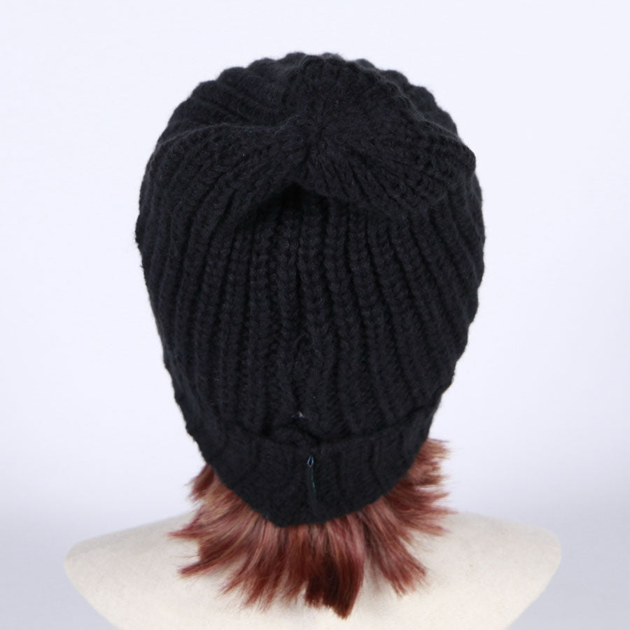 MINT NeKO ヘッドホンパッチニットキャップ BK-GY