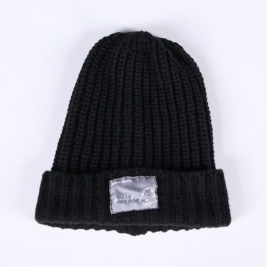 MINT NeKO ヘッドホンパッチニットキャップ BK-GY