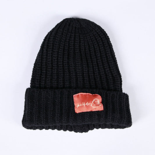 MINT NeKO ヘッドホンパッチニットキャップ BK-ORG