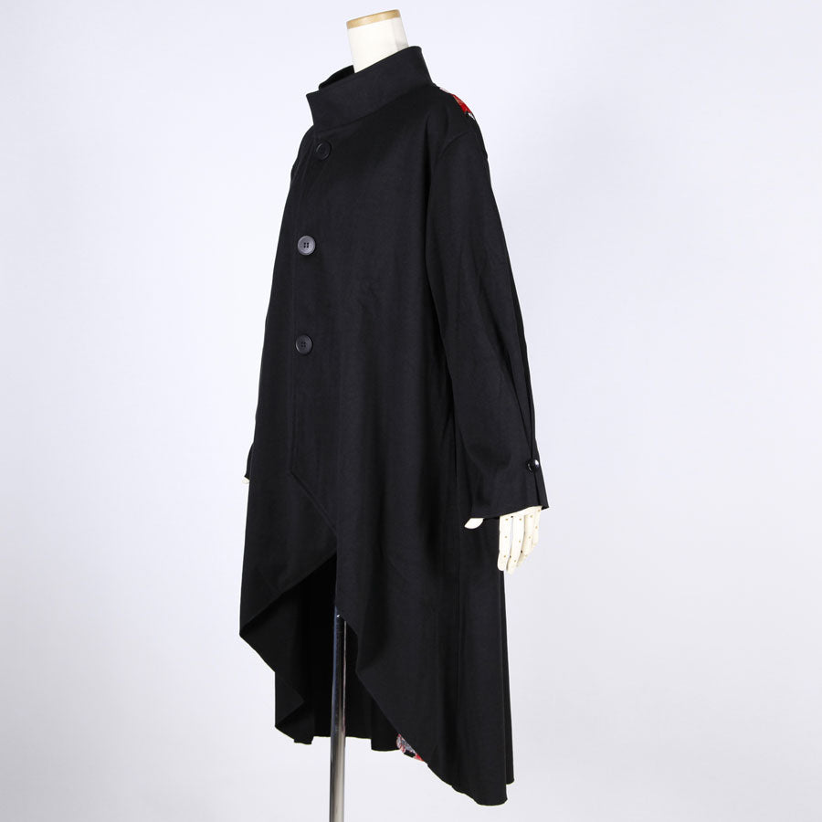 [One-of-a-kind item] TKg Flying Japanese Flower Stand Collar Coat