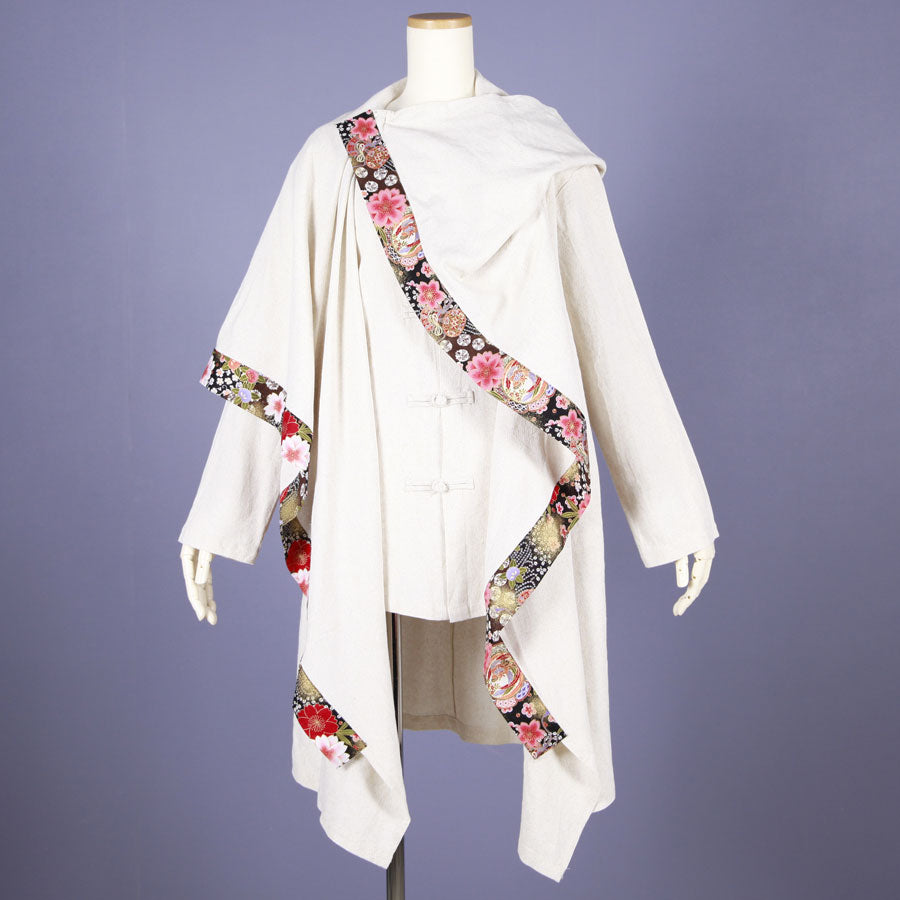 [One-of-a-kind item] TKg Flying Japanese flowers swaying haori