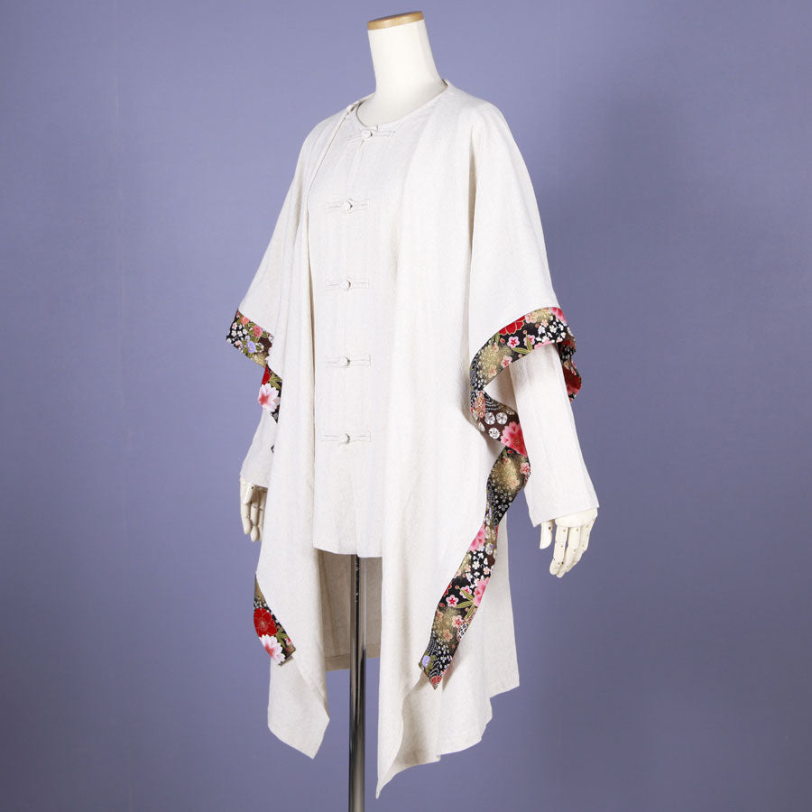 [One-of-a-kind item] TKg Flying Japanese flowers swaying haori