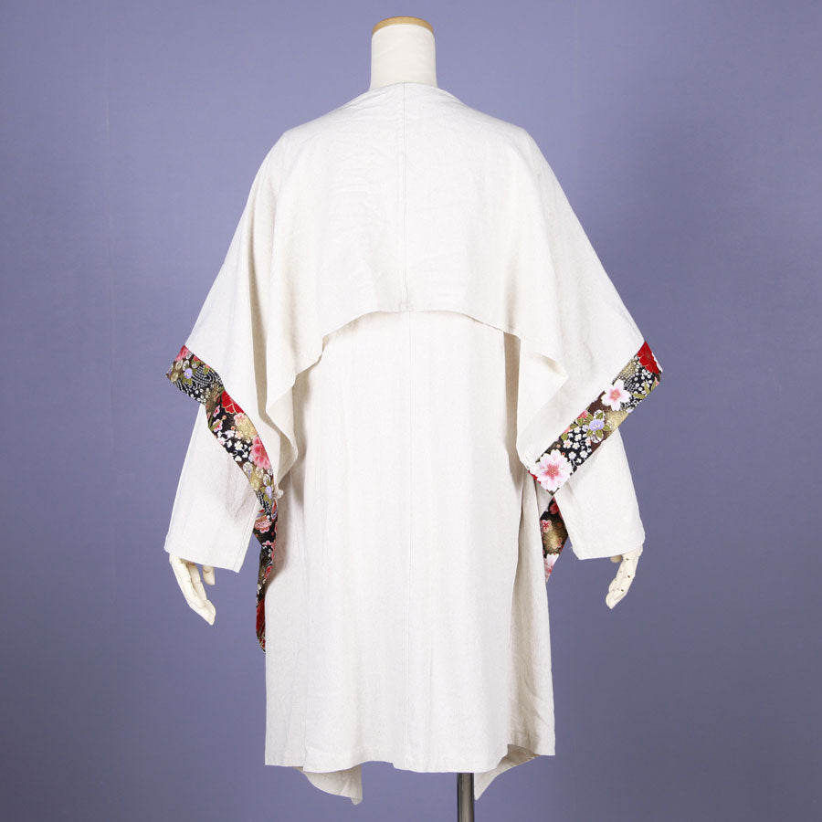[One-of-a-kind item] TKg Flying Japanese flowers swaying haori