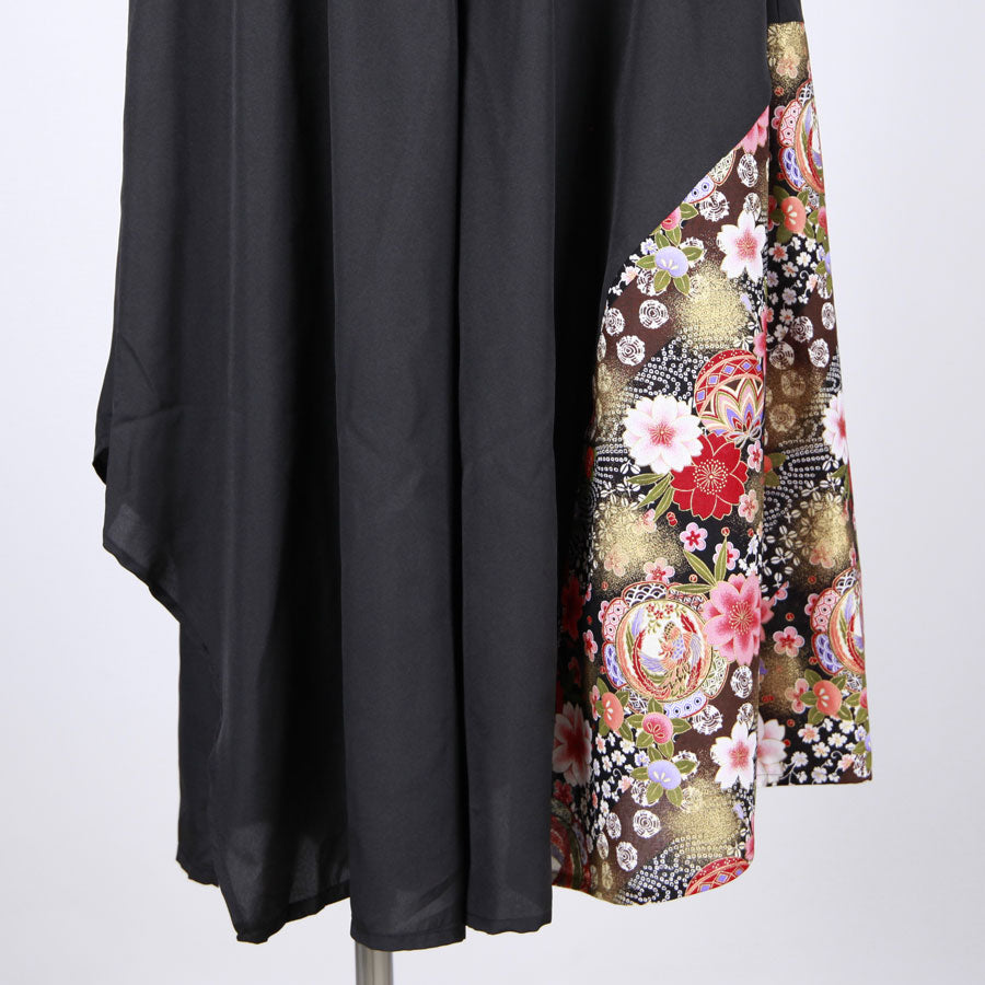 【一点物】TKg 舞い飛ぶ日本の花 ランダムヘムパンツ