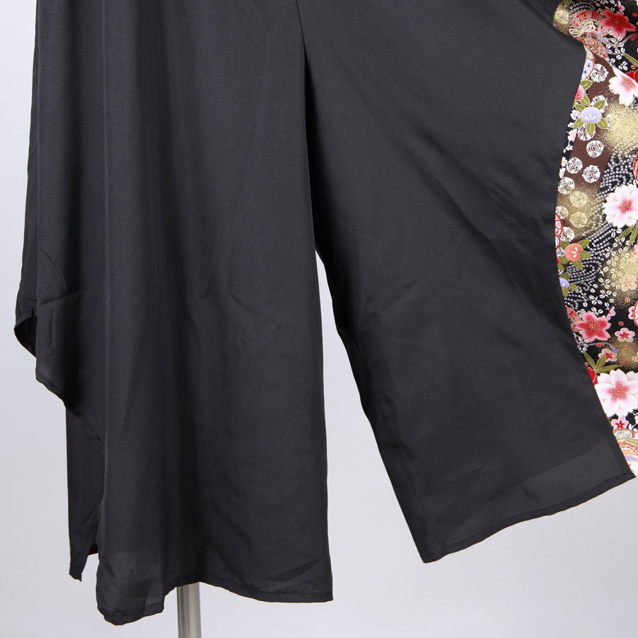 【一点物】TKg 舞い飛ぶ日本の花 ランダムヘムパンツ