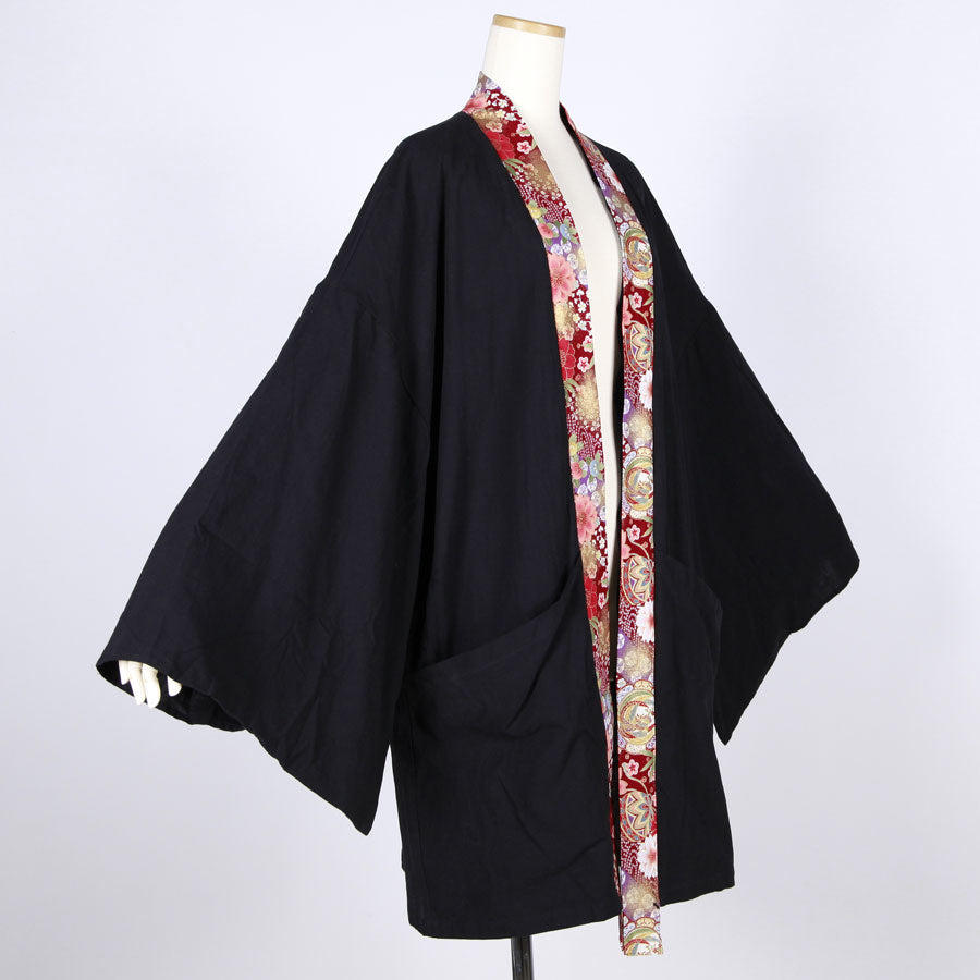 [One-of-a-kind item] TKg Flying Japanese Flower Kimono Haori