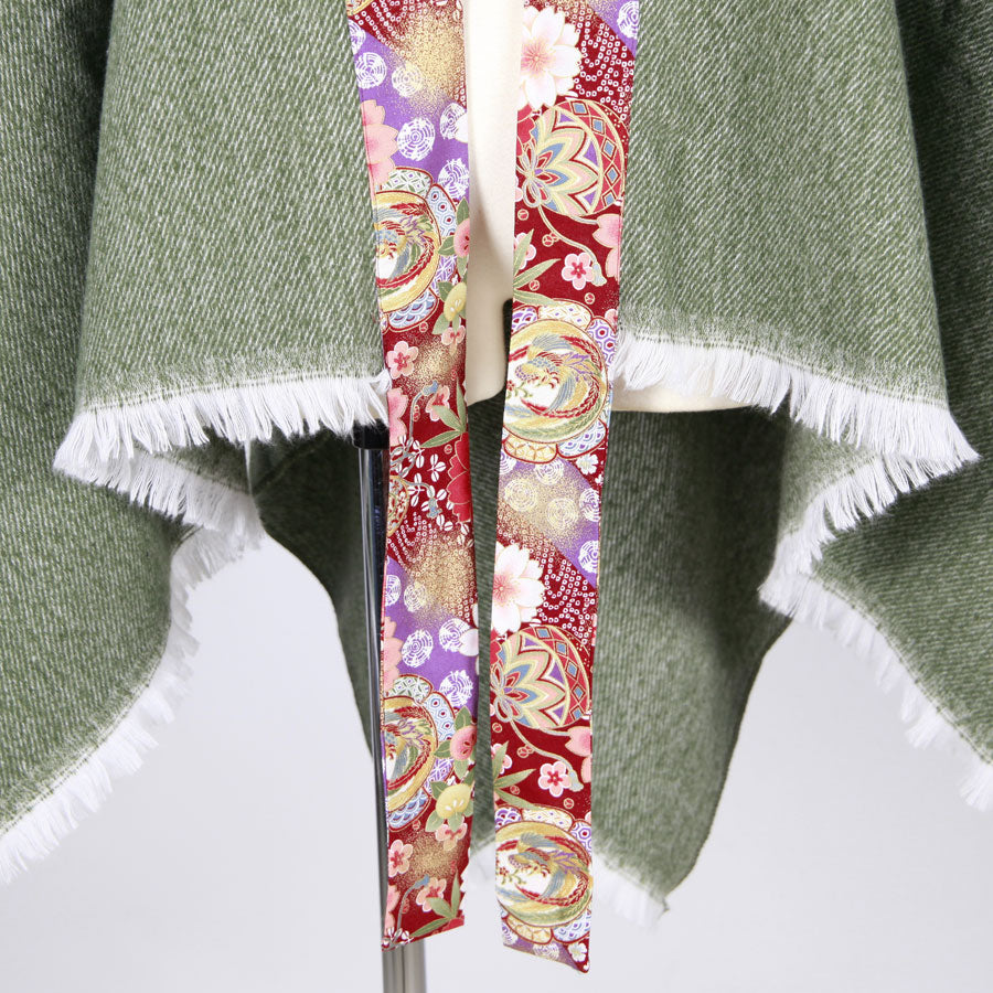 [One-of-a-kind item] TKg Flying Japanese Flower Fringe Cape
