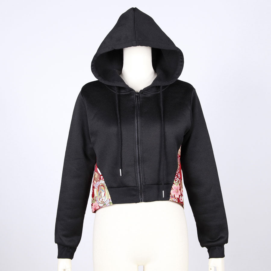 [One-of-a-kind item] TKg Flying Japanese Flower Short Parka