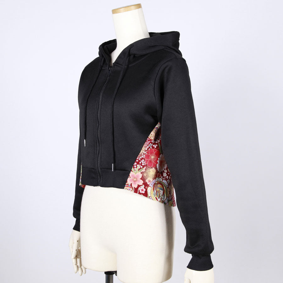 [One-of-a-kind item] TKg Flying Japanese Flower Short Parka