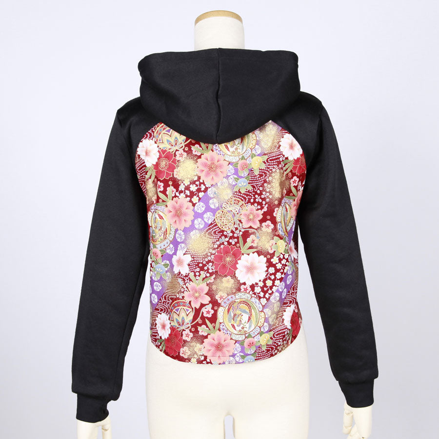 [One-of-a-kind item] TKg Flying Japanese Flower Short Parka