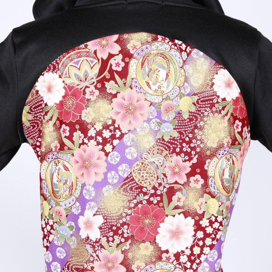 [One-of-a-kind item] TKg Flying Japanese Flower Short Parka