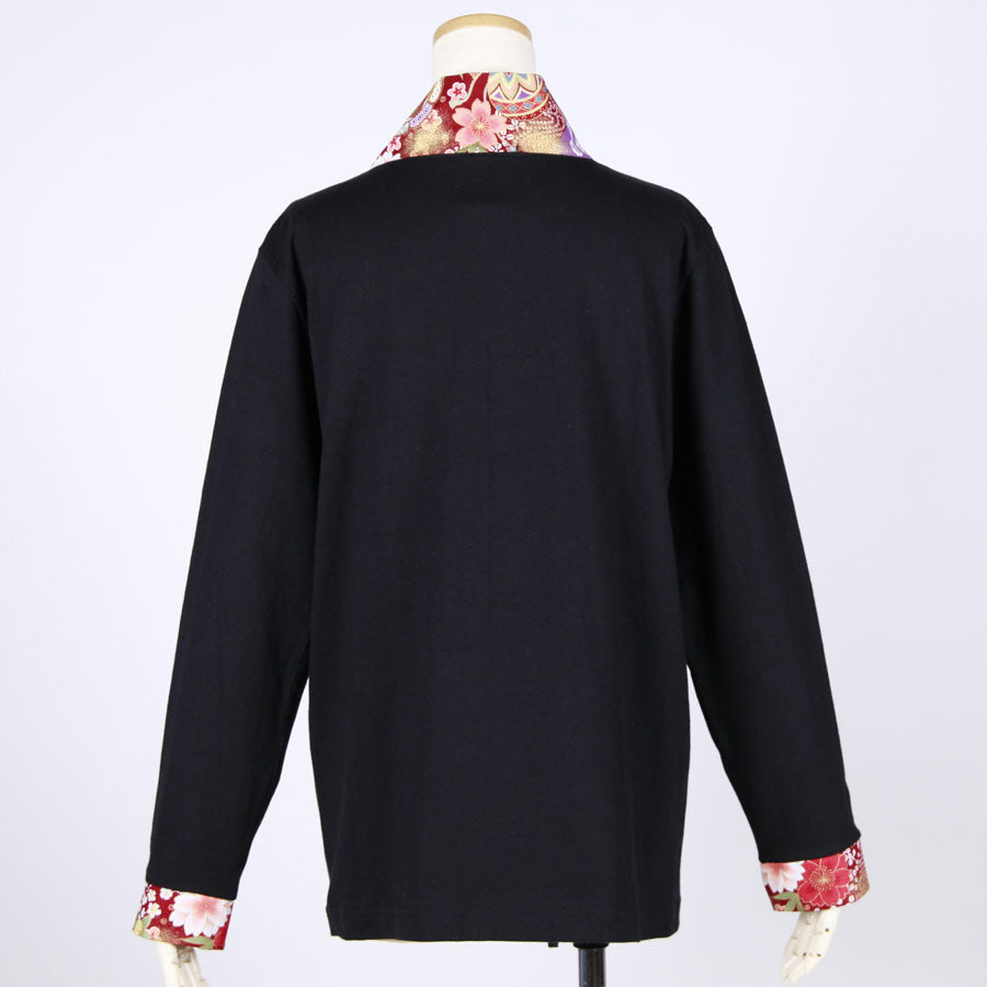 [One-of-a-kind item] TKg Flying Japanese Flower Small Collar Top