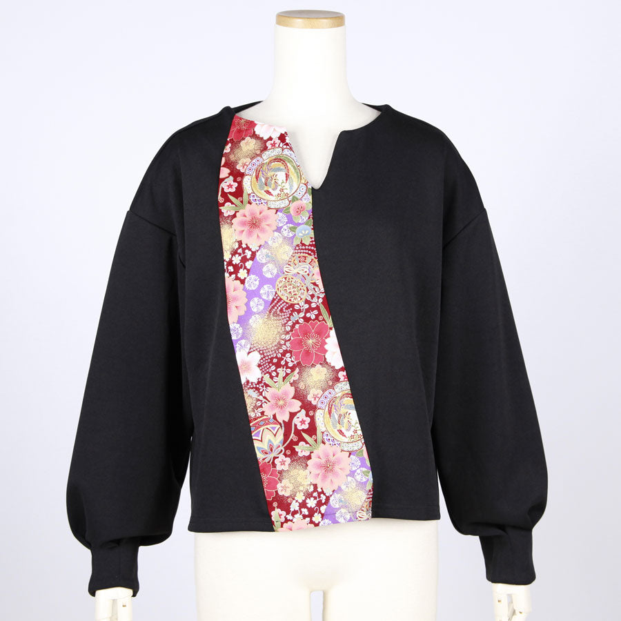 [One-of-a-kind item] TKg Flying Japanese Flower Slit Opening Tops