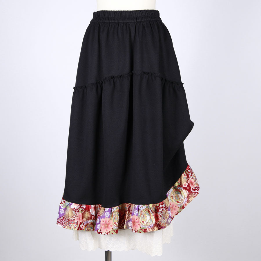 【一点物】TKg 舞い飛ぶ日本の花 段々スカート