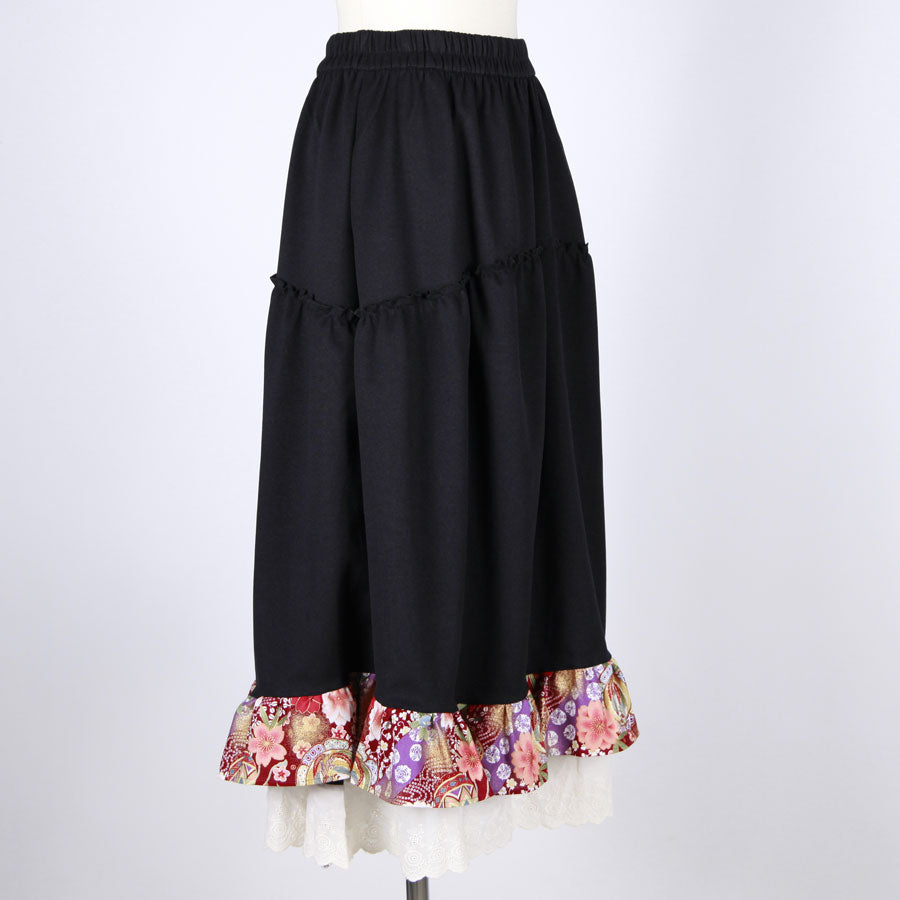 【一点物】TKg 舞い飛ぶ日本の花 段々スカート