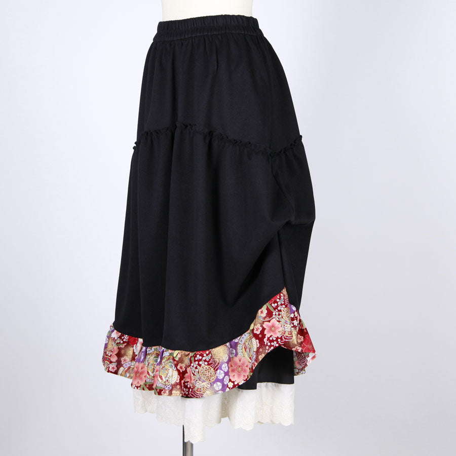 【一点物】TKg 舞い飛ぶ日本の花 段々スカート