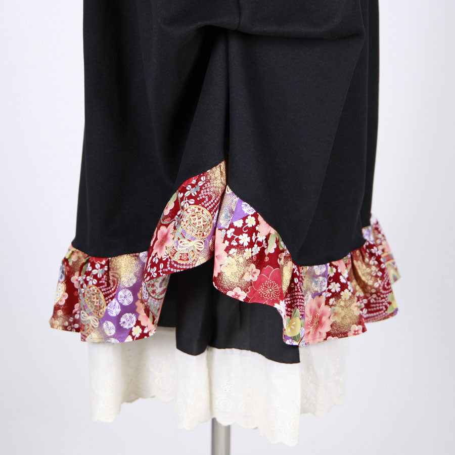 【一点物】TKg 舞い飛ぶ日本の花 段々スカート
