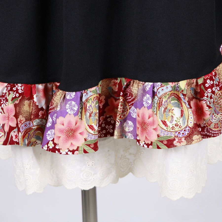 【一点物】TKg 舞い飛ぶ日本の花 段々スカート