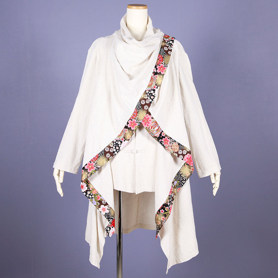 [One-of-a-kind item] TKg Flying Japanese flowers swaying haori