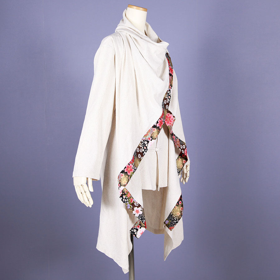 [One-of-a-kind item] TKg Flying Japanese flowers swaying haori