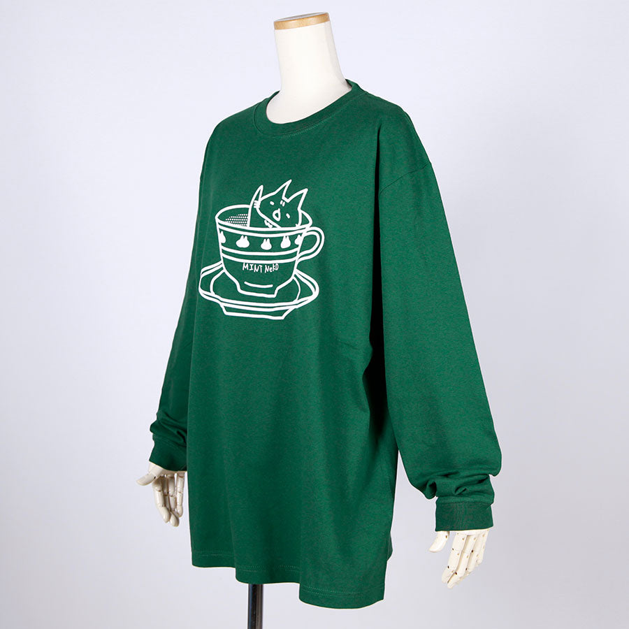 MINT NeKO ティーパーティーロンT GRN-WH・XL