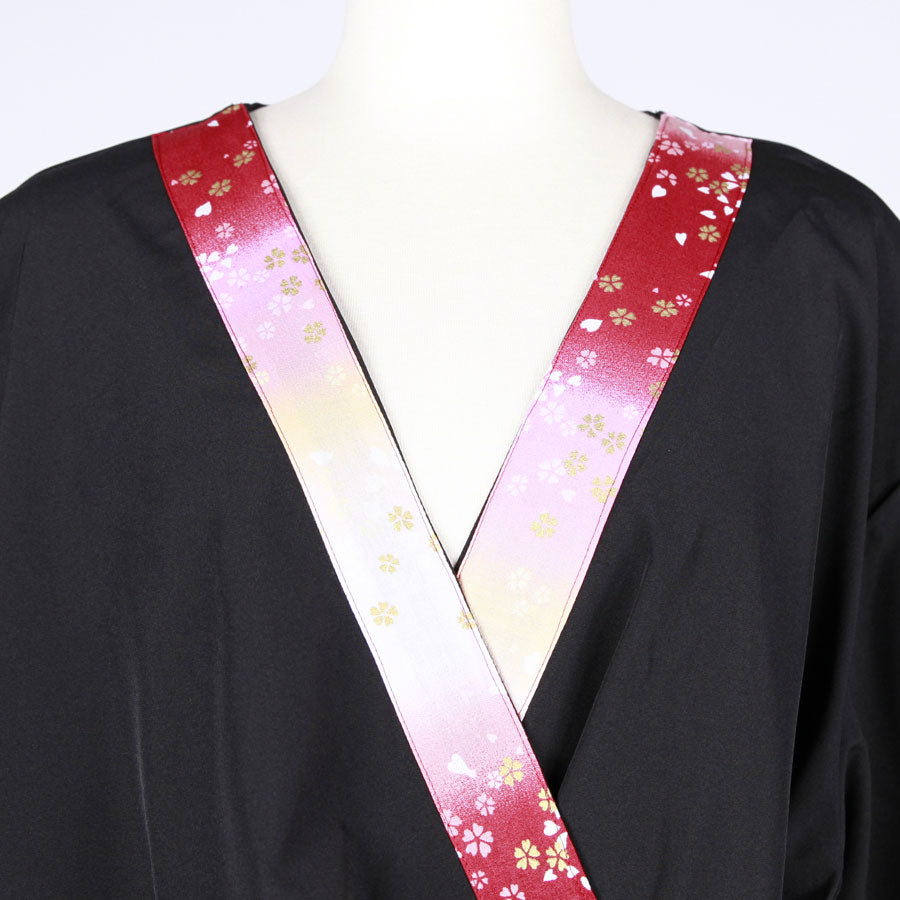 【一点物】TKg グラデーション赤和柄 カシュクールブラウス