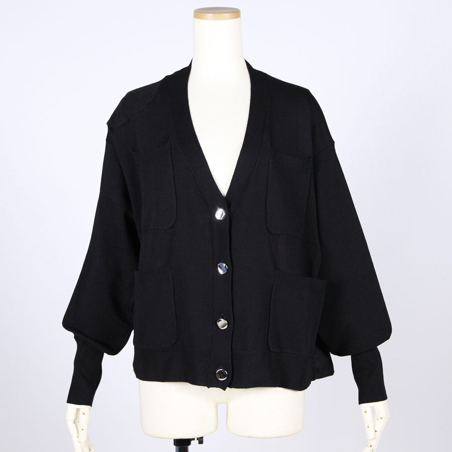 【一点物】TKg グラデーション赤和柄 後ろ切り替えカーディガン