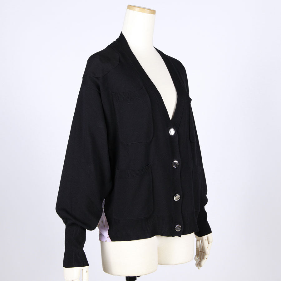 【一点物】TKg グラデーション赤和柄 後ろ切り替えカーディガン