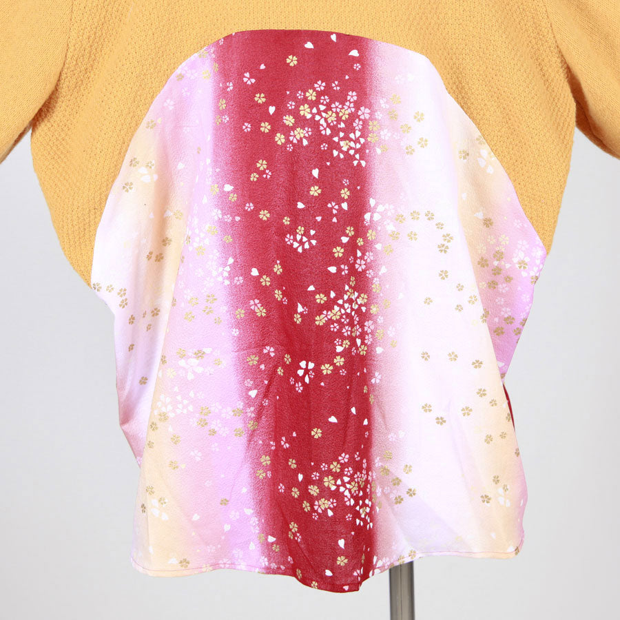 【一点物】TKg グラデーション赤和柄 辛子色カーディガン