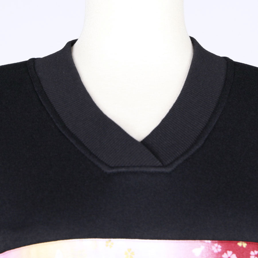 【一点物】TKg グラデーション赤和柄 V開きトレーナー