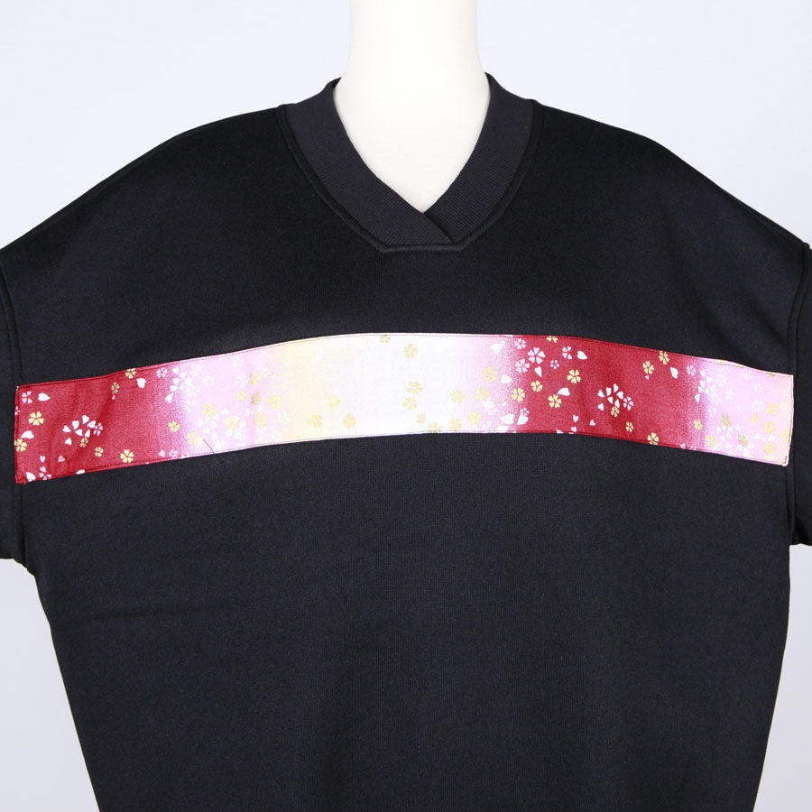 【一点物】TKg グラデーション赤和柄 V開きトレーナー