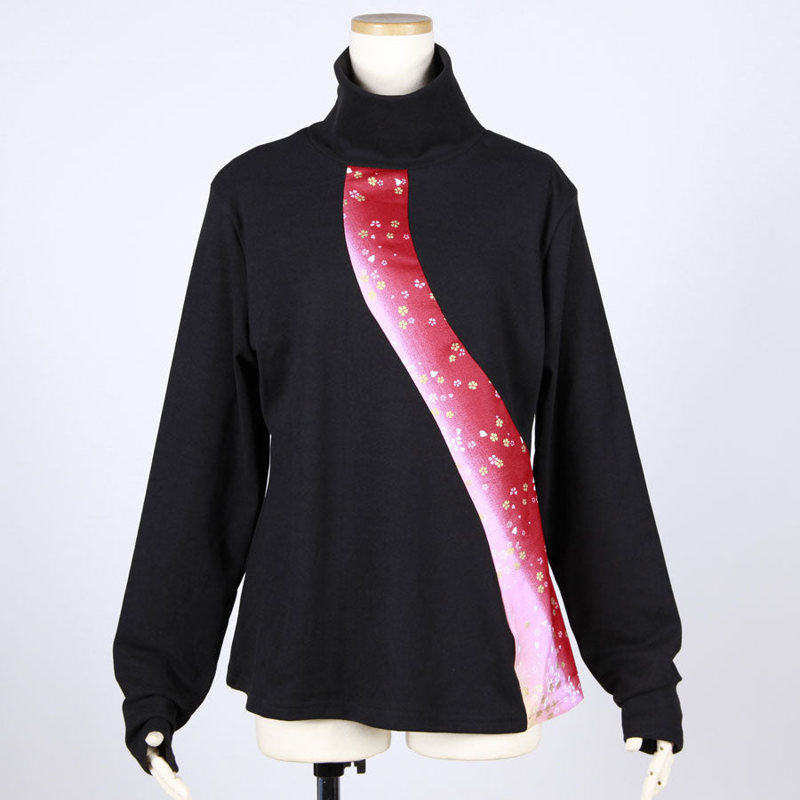 [One-of-a-kind item] TKg Gradation Red Japanese Pattern High Neck Tops