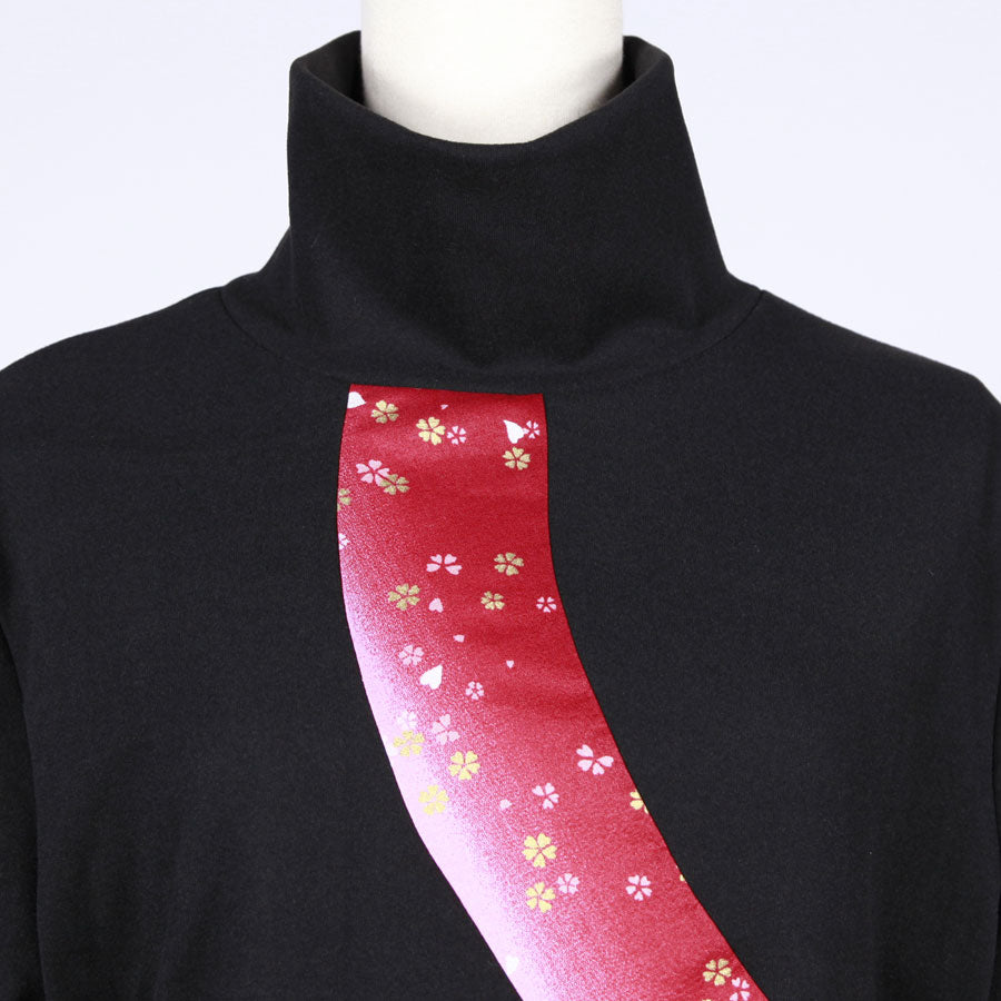 [One-of-a-kind item] TKg Gradation Red Japanese Pattern High Neck Tops