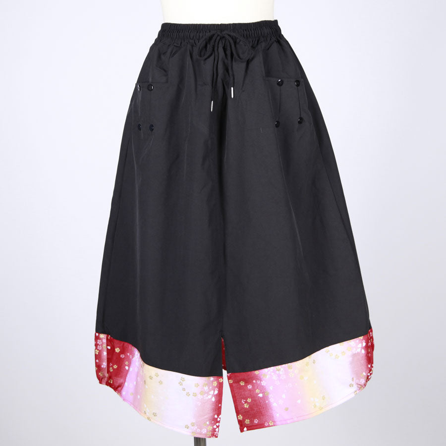 [One-of-a-kind item] TKg Gradation Red Japanese Pattern Switching Skirt