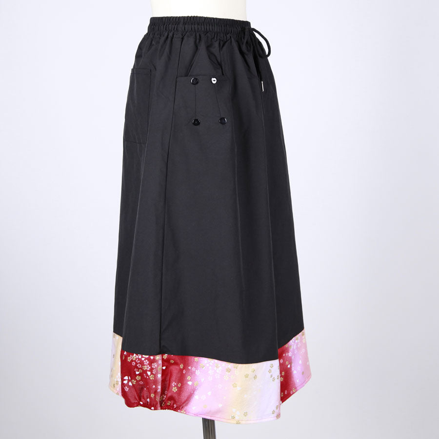 [One-of-a-kind item] TKg Gradation Red Japanese Pattern Switching Skirt