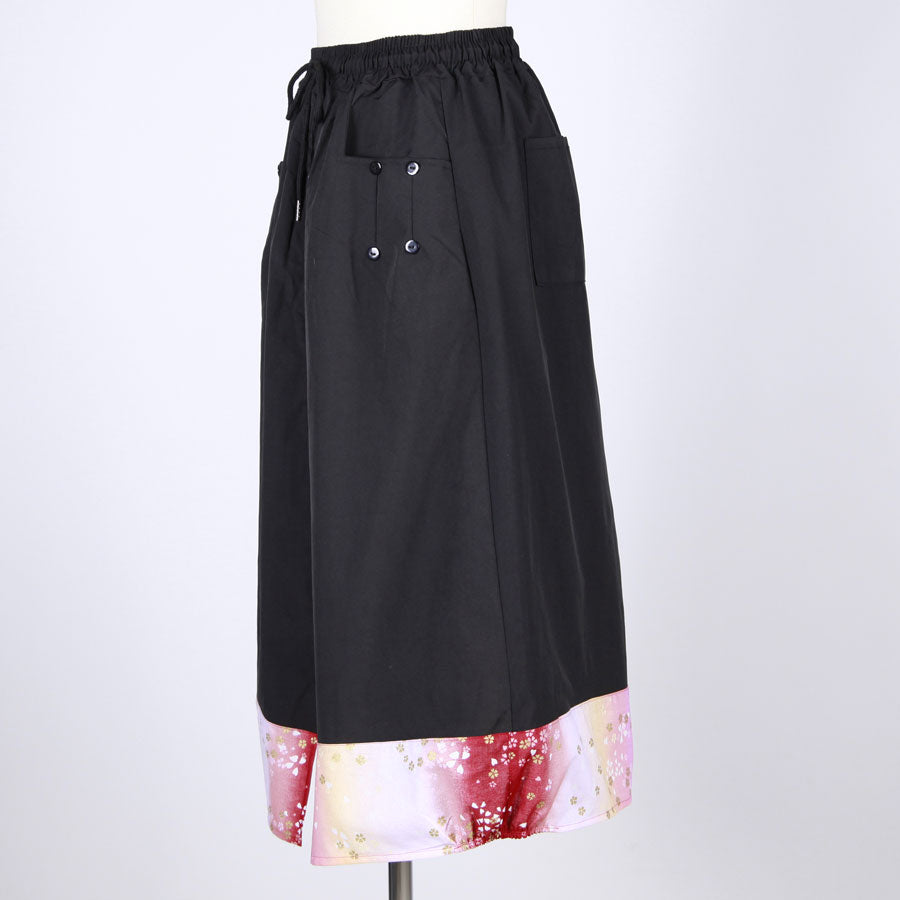 [One-of-a-kind item] TKg Gradation Red Japanese Pattern Switching Skirt