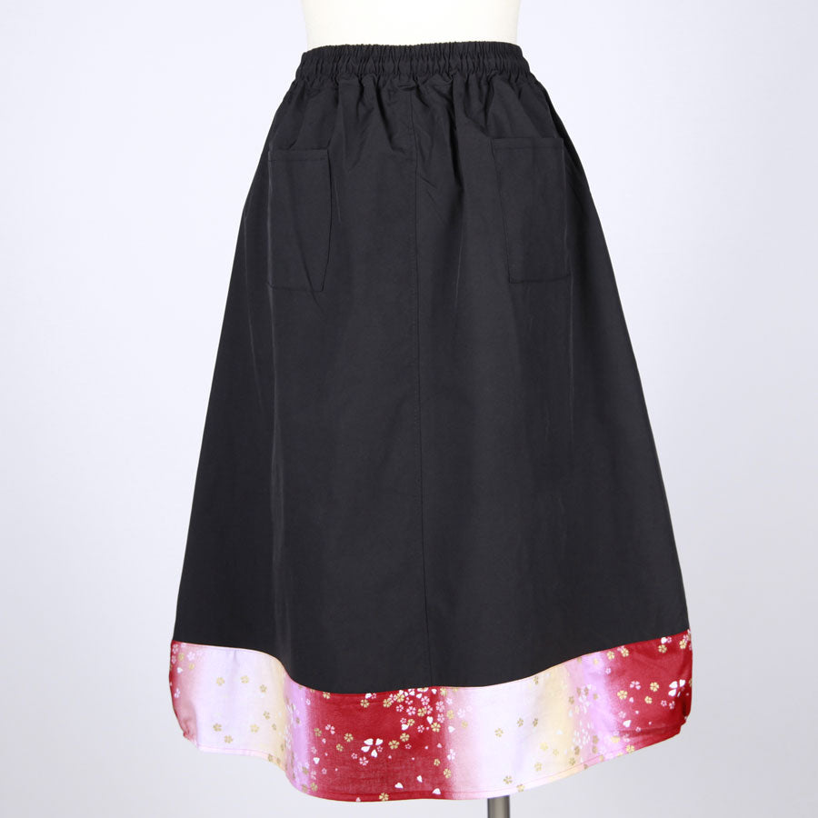 [One-of-a-kind item] TKg Gradation Red Japanese Pattern Switching Skirt