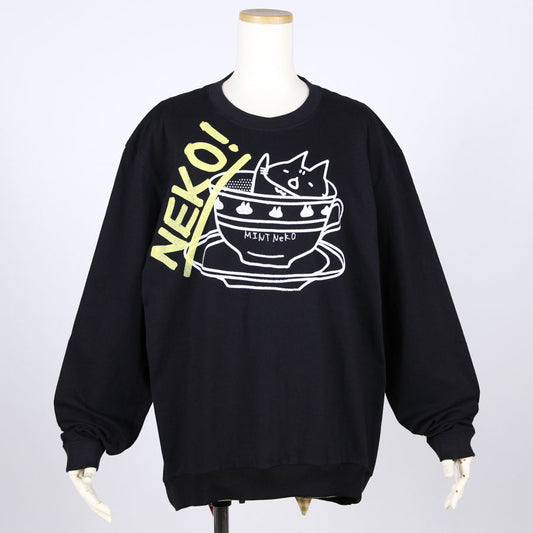MINT NeKO ネコミミロングスリーブカットソー BK