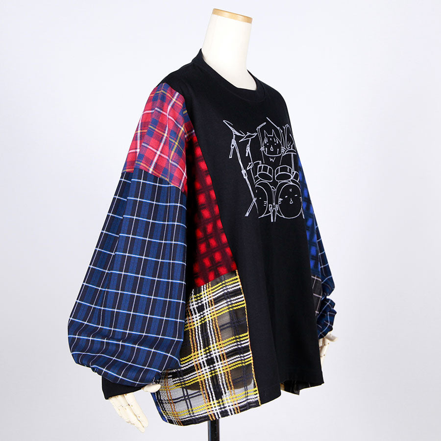 MINT NeKO Check Patchwork Tops / A