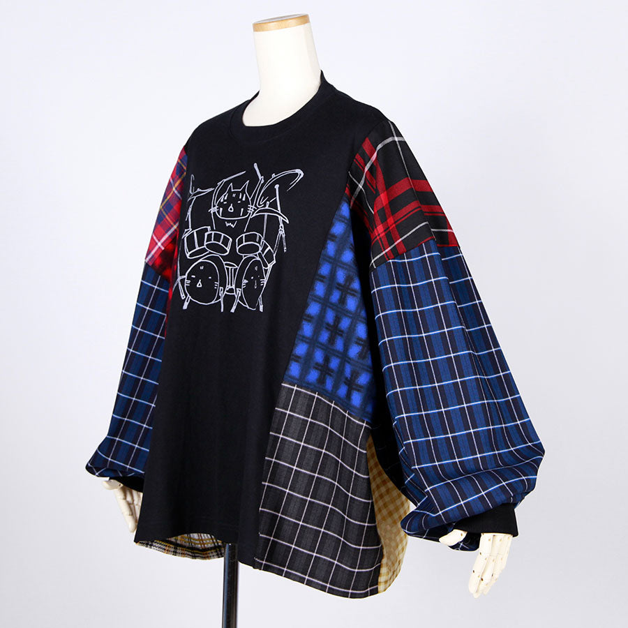 MINT NeKO Check Patchwork Tops / A